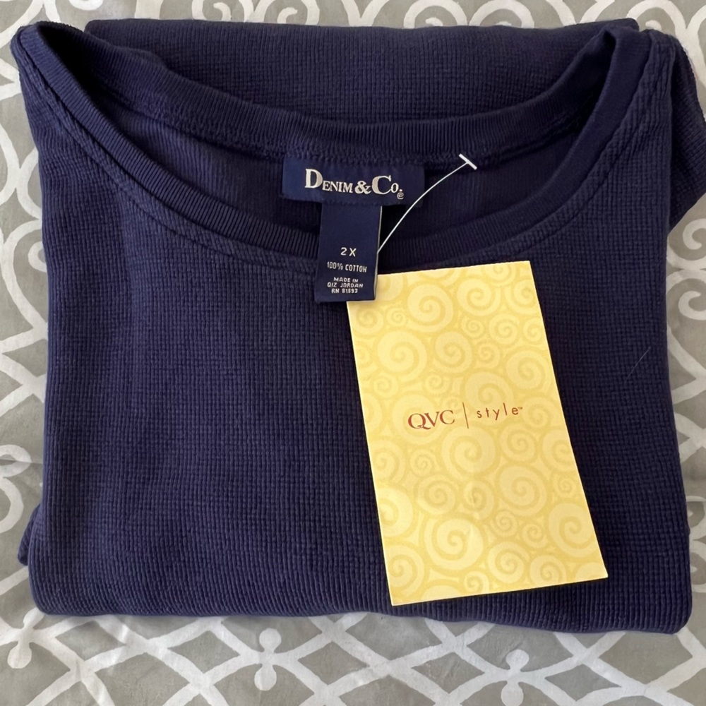 Denim & Co. waffle knit long sleeve crew neck tunic - Picture 9 of 9